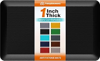 Kitchen Mats for Floor, 1 Inch Extra-Thick Kitchen Rugs, Non-Slip &amp; Waterproof Standing Desk Mat, Comfort Anti Fatigue Mats for Kitchen Floor, Home, Sink, Office (20" X 32", Black)