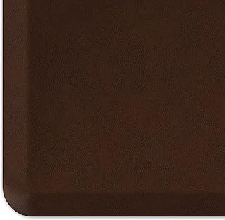 GelPro Anti-Fatigue Designer Comfort Kitchen Floor Mat, 20x32”, Leather Grain Truffle Stain Resistant Surface with 3/4” Thick Ergo-Foam Core for Health and Wellness